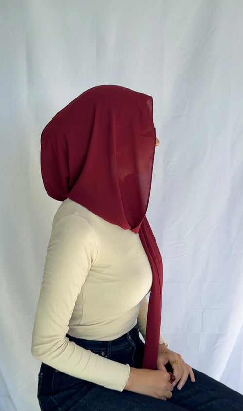 velvet wine- Easy Hoodie Shawl