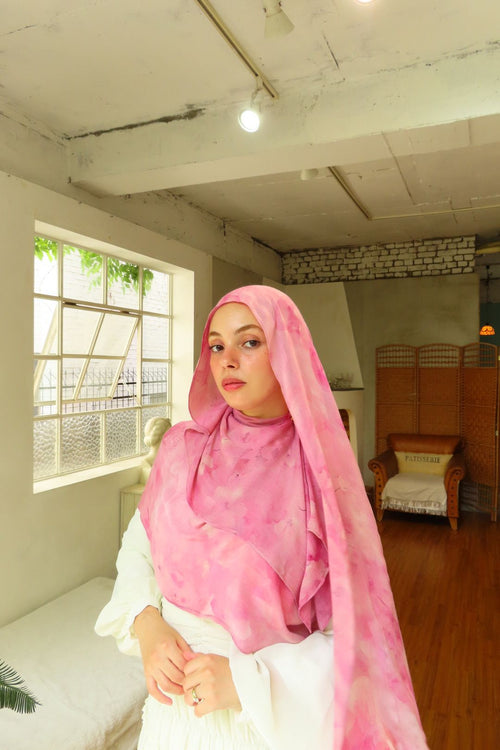 Whisper Blush  -Printed Modal Hijab